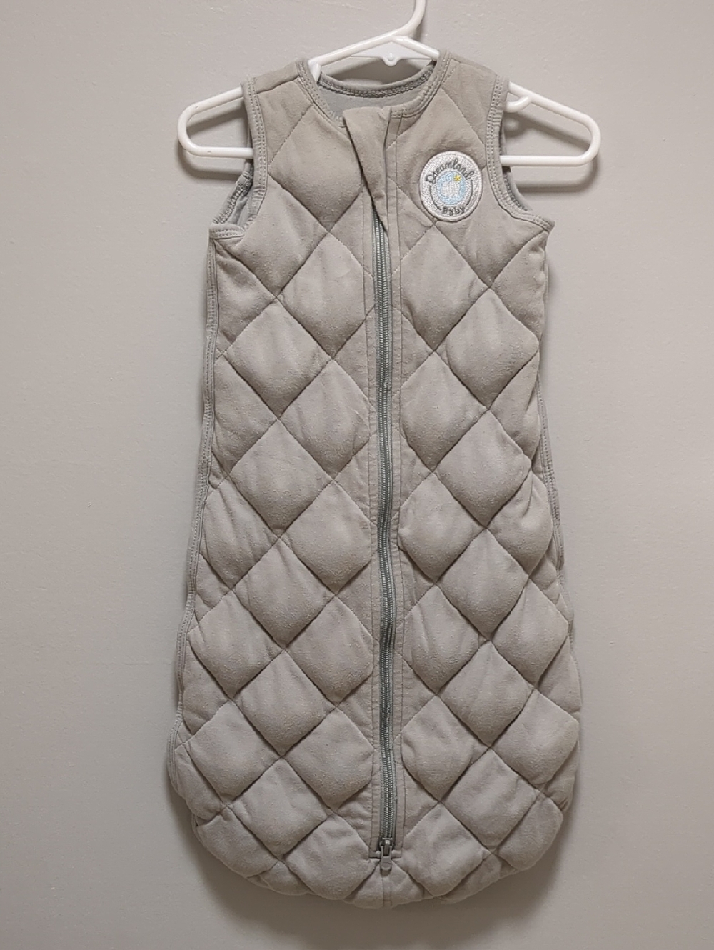 Dreamland Baby Dream Weighted Cotton Sleep Sack Quilted Gray Insulated 0-6 Mons